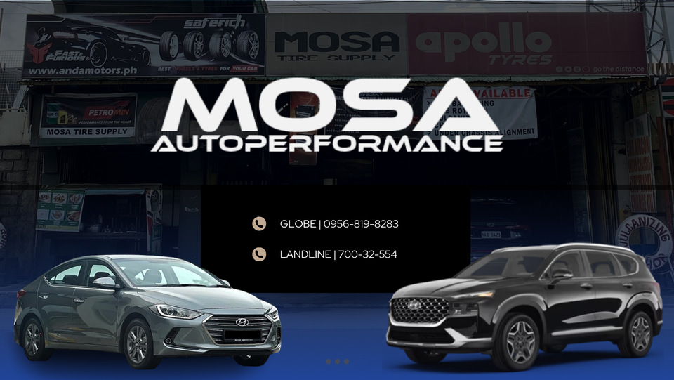 Mosa Auto Performance's official cover artwork featuring the shop front and Hyundai vehicles